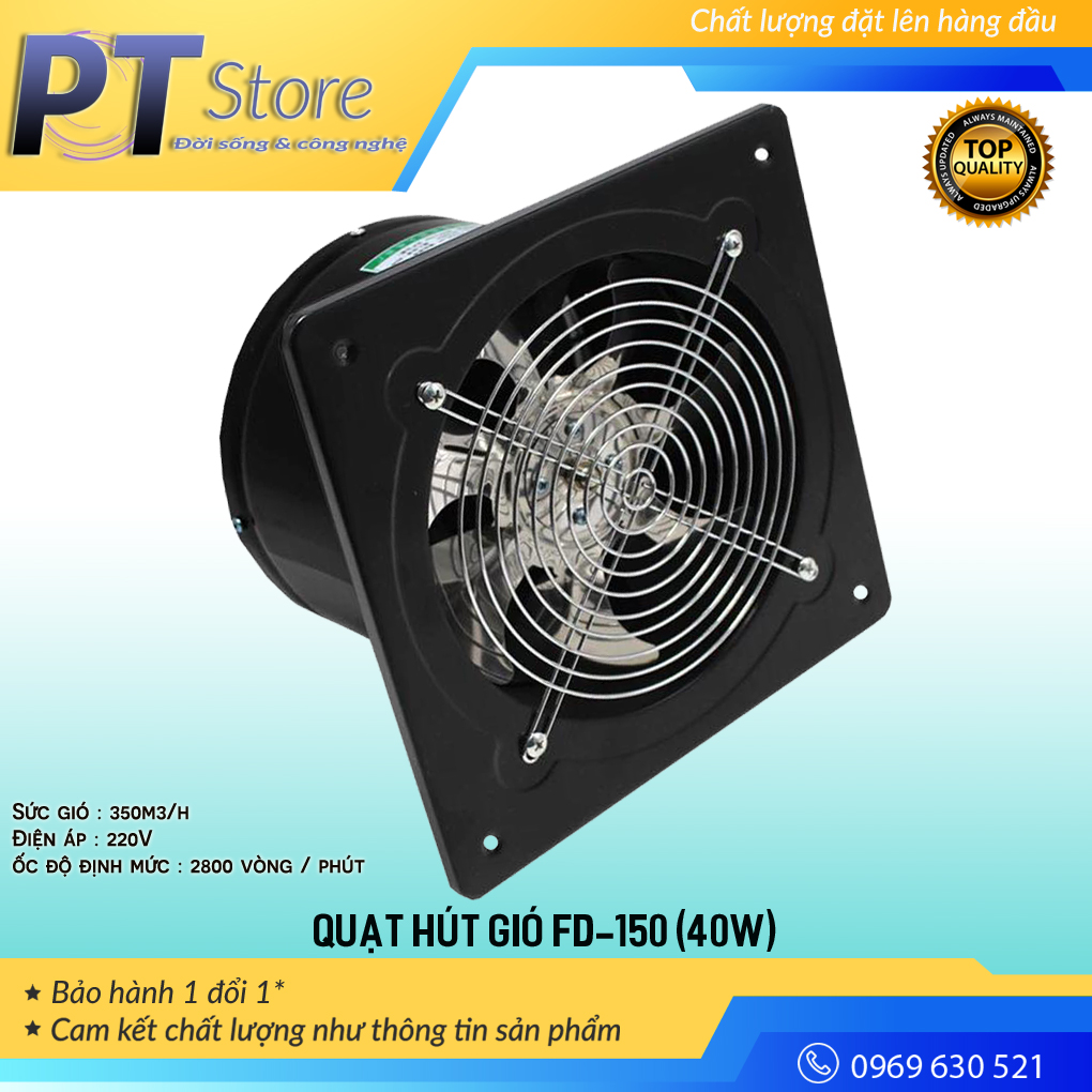 Quạt hút gió, Quạt thông gió , hút mùi nhà bếp , nhà vệ sinh , phòng ngủ Model FD-150 , FD-200 công xuất 40-80W