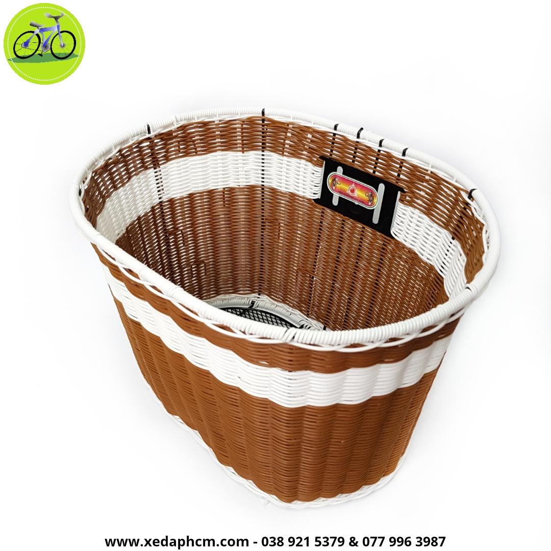 [HCM]Giỏ rổ xe đạp mây đan lắp trước elip