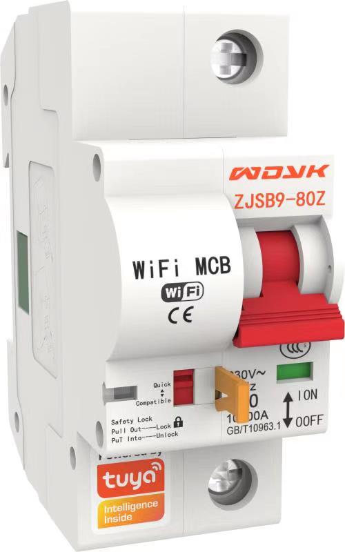 Aptomat cầu dao MCB thông minh kết nối wifi qua App Smart life Tuya, Công suất 80A - 1P, 2P, 3P, 4P - IOHOME