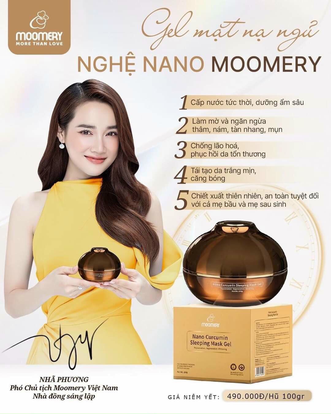 Gel mặt nạ ngủ nghệ nano moomery , mặt nạ ngủ nhã phương , gel mặt nạ nghệ 100% từ thiên nhiên