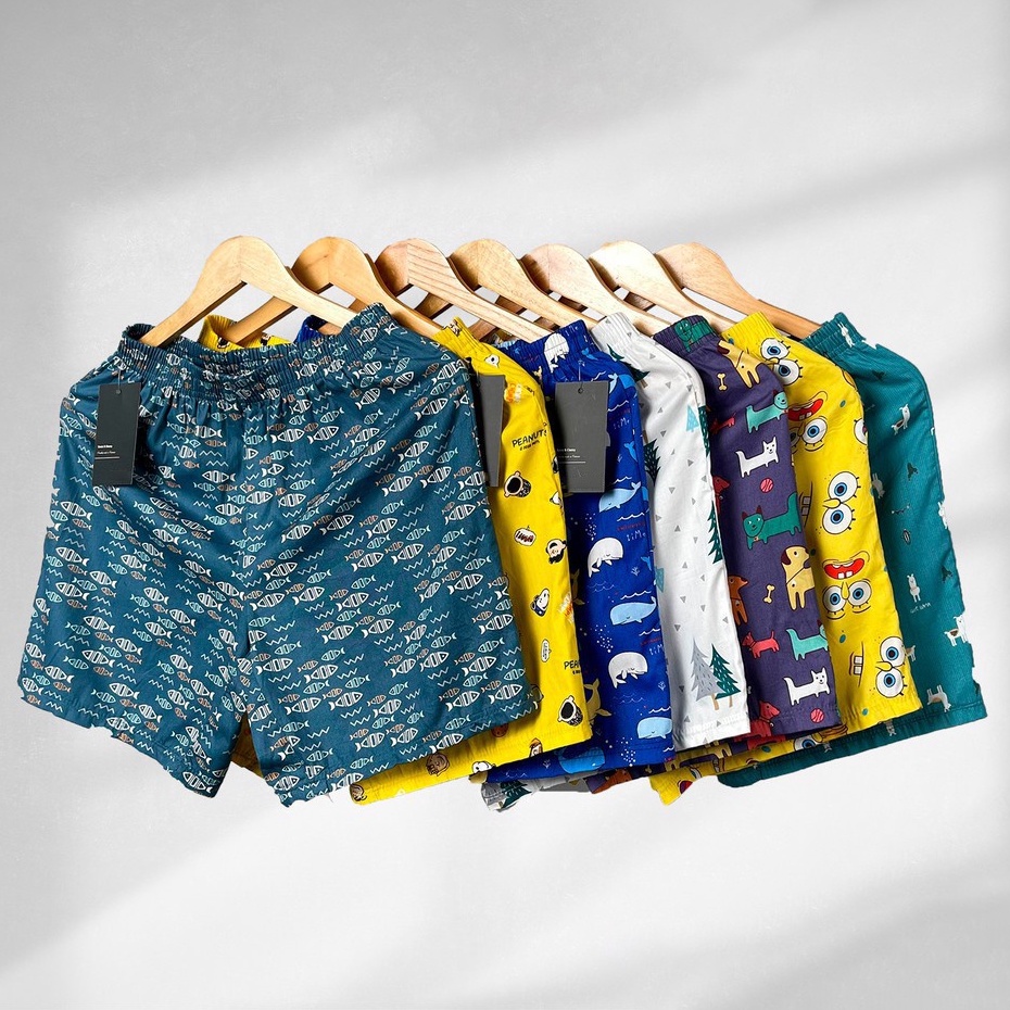 Quần Đùi Nam Cotton Mặc Ngủ - Quần đùi nam mặc nhà chất cotton siêu mát, Cartoon Short Cá Tính,khô