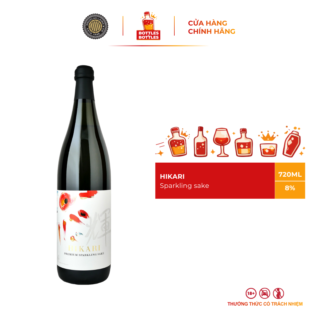 [Genuine] [Liquidation] Hikari Junmai Premium Sparkling Sake - 8% - 720ml
