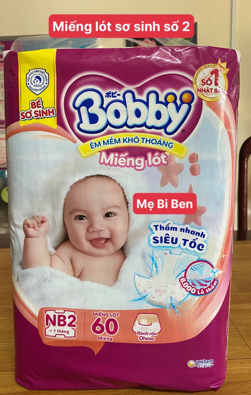 Miếng Lót Sơ Sinh Bobby Newborn 2 60 Miếng cho bé trên 1 tháng tuổi