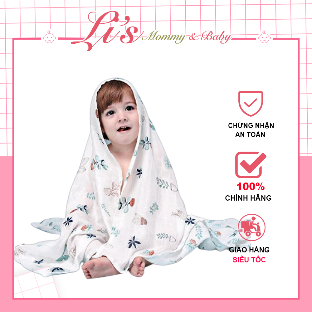 Khăn tắm cho bé sợi tre Aden đa năng siêu mềm quấn ủ kén choàng tắm cho bé sơ sinh Mã K52