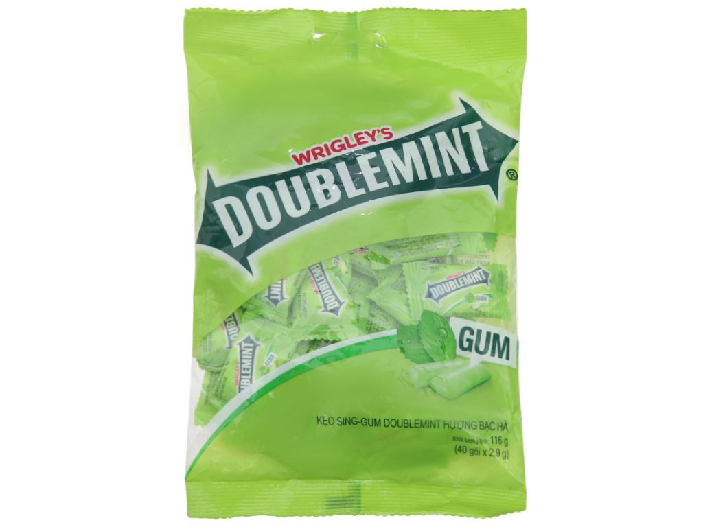 Kẹo sing-gum Doublemint Peppermint túi 40 gói 2 viên