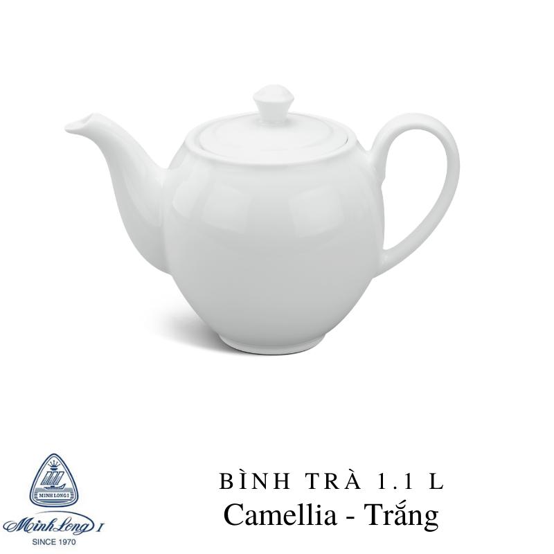 [HCM]Bình trà gốm sứ minh long Bình trà 1.1 L  Camellia Trắng - 011138000