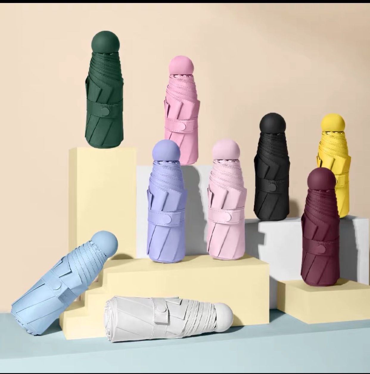 Ô dù mini gấp gọn cao cấp chống tia UV có hộp đựng đẹp