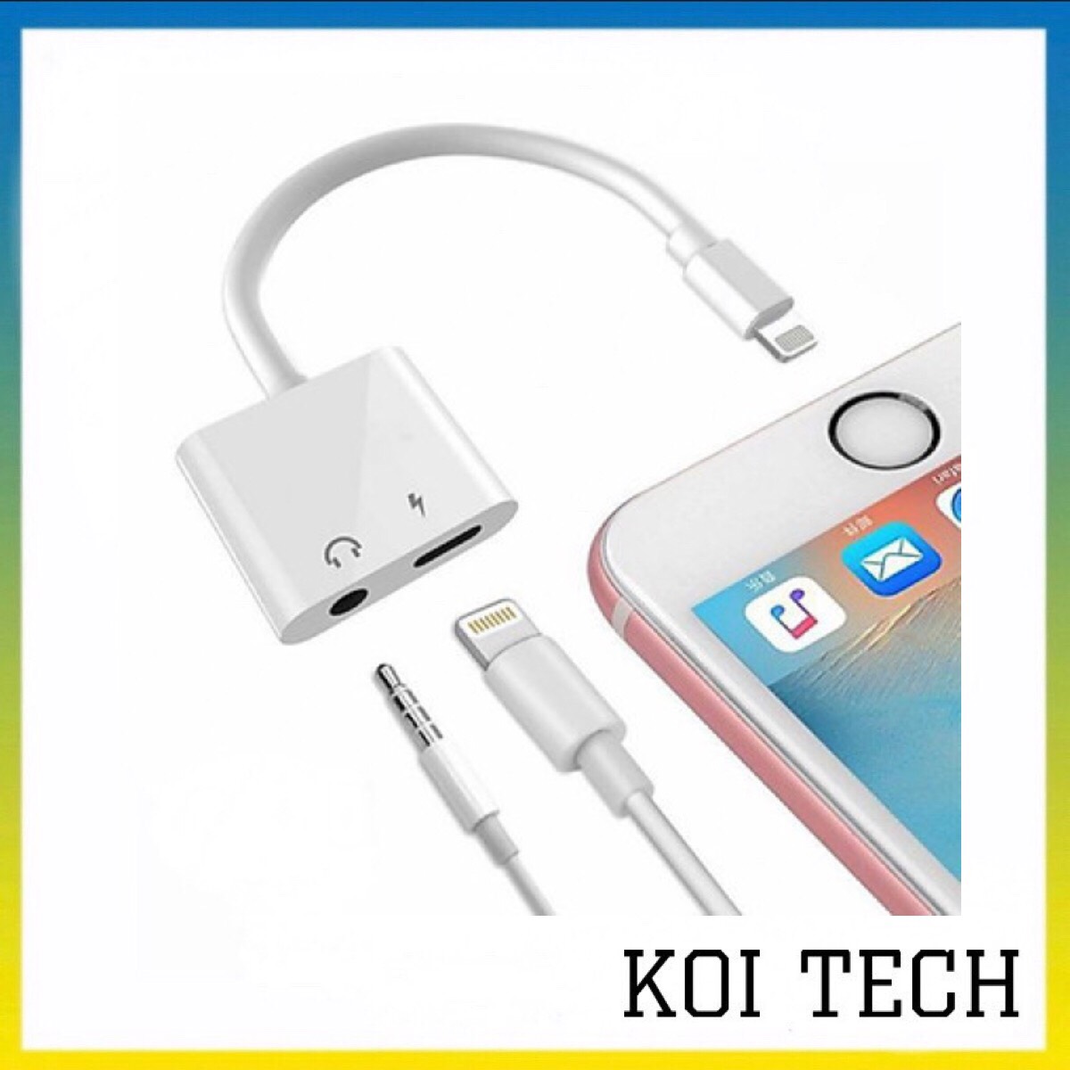 [CAM KẾT KO LỖI] vừa sạc vừa nghe bộ chuyển đổi Cao cấp từ cổng Lightning sang Jack tai nghe 3.5 - cáp chuyển đổi tai nghe cho IP 7 trở lên dùng bluetooth - KOI TECH