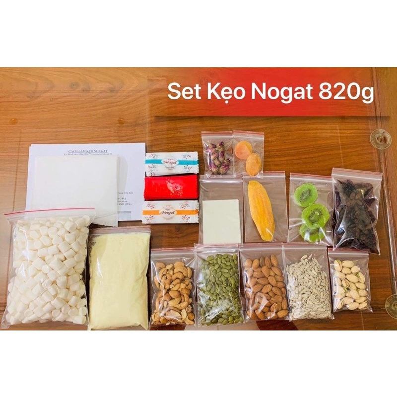 SET NGUYÊN LIỆU LÀM KẸO NOUGAT-KẸO HẠNH PHÚC Tặng kèm tờ công thức siêu chuẩn