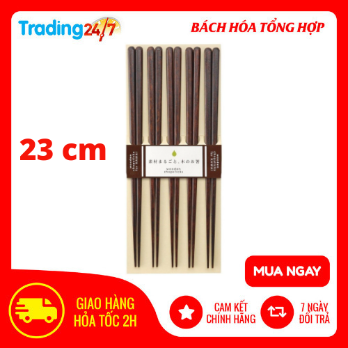 Đũa gỗ thiên nhiên màu nâu 23cm KAWAI Nội Địa Nhật Bản