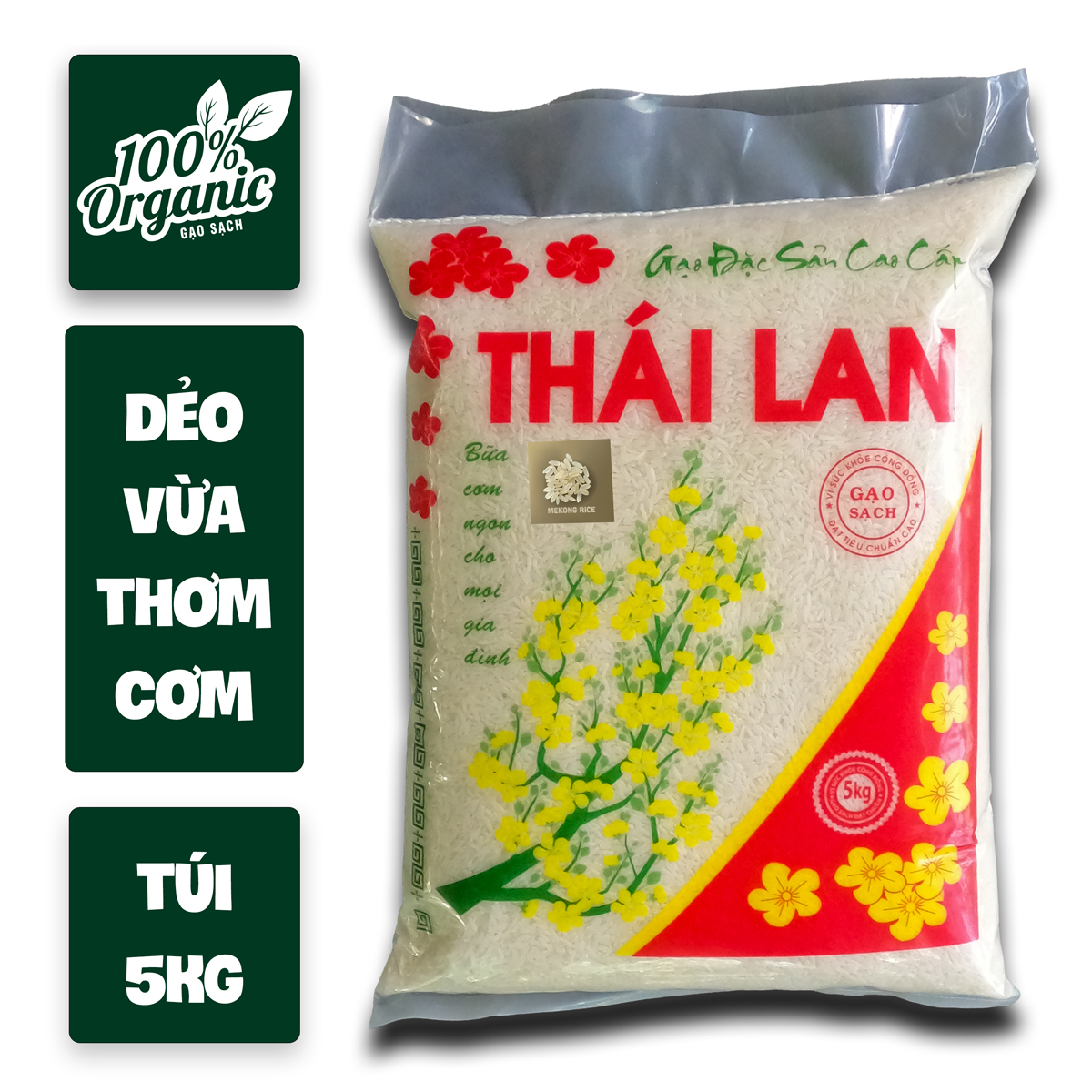 Gạo Thơm Thái Lan dẻo vừa thơm cơm