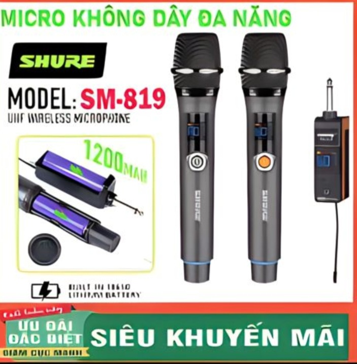 Micro Karaoke Shure Hàng USA Xịn , Mic Karaoke Không Dây Shure SM