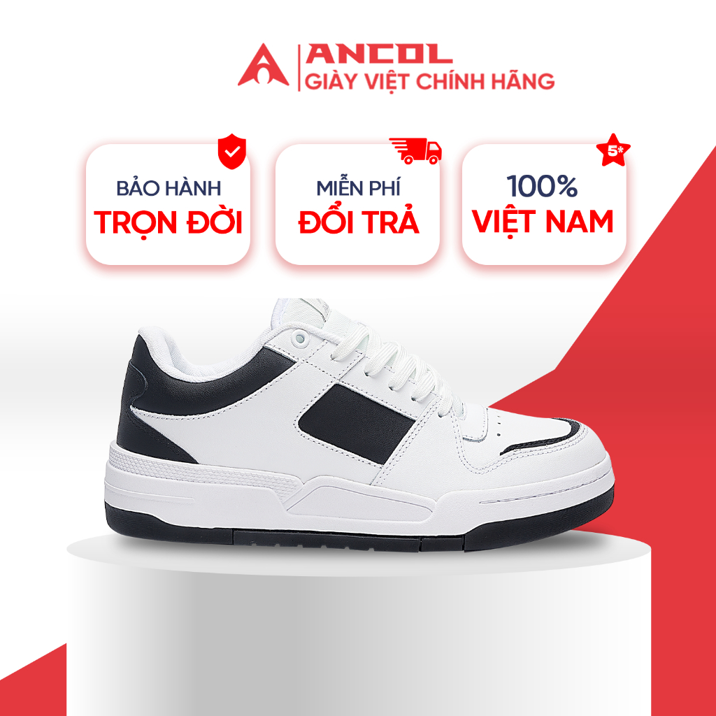 {Siêu cuối tháng} Giày thời trang Ancol Xtreme White Choco cho Nam Nữ Size 38-44, chất liệu da thật 100%, miếng lót giày Eva, đế cao su êm chân, thoáng khí.