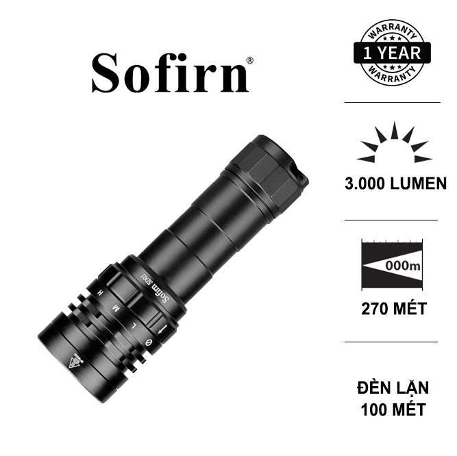 Đèn lặn sofirn sd05 led cree xhp50.2 độ sáng 3000 lumen pin 21700 đèn đèn pin