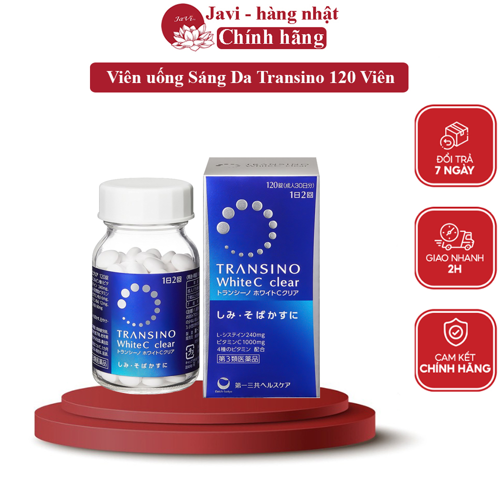 Viên uống trắng da giảm nám transino white c clear 120 viên Nhật Bản