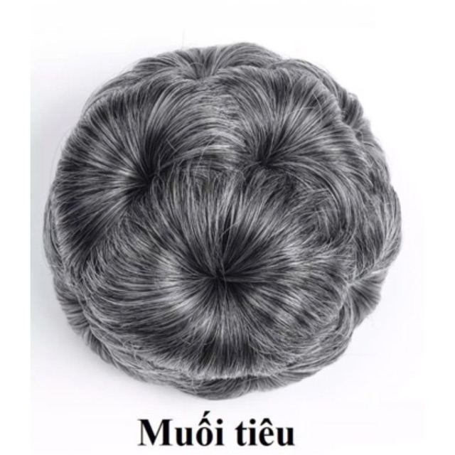 Tóc giả màu muối tiêu cho người lớn tuổi búi tiêu  1 Tóc Giả Đẹp từ tóc  thật tại Hà Nội  Dream Hair