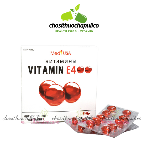 Viên Vitamin E Đỏ E 400 iu Đẹp Da Sáng Da Ngừa Thâm Nám Hộp 100 viên