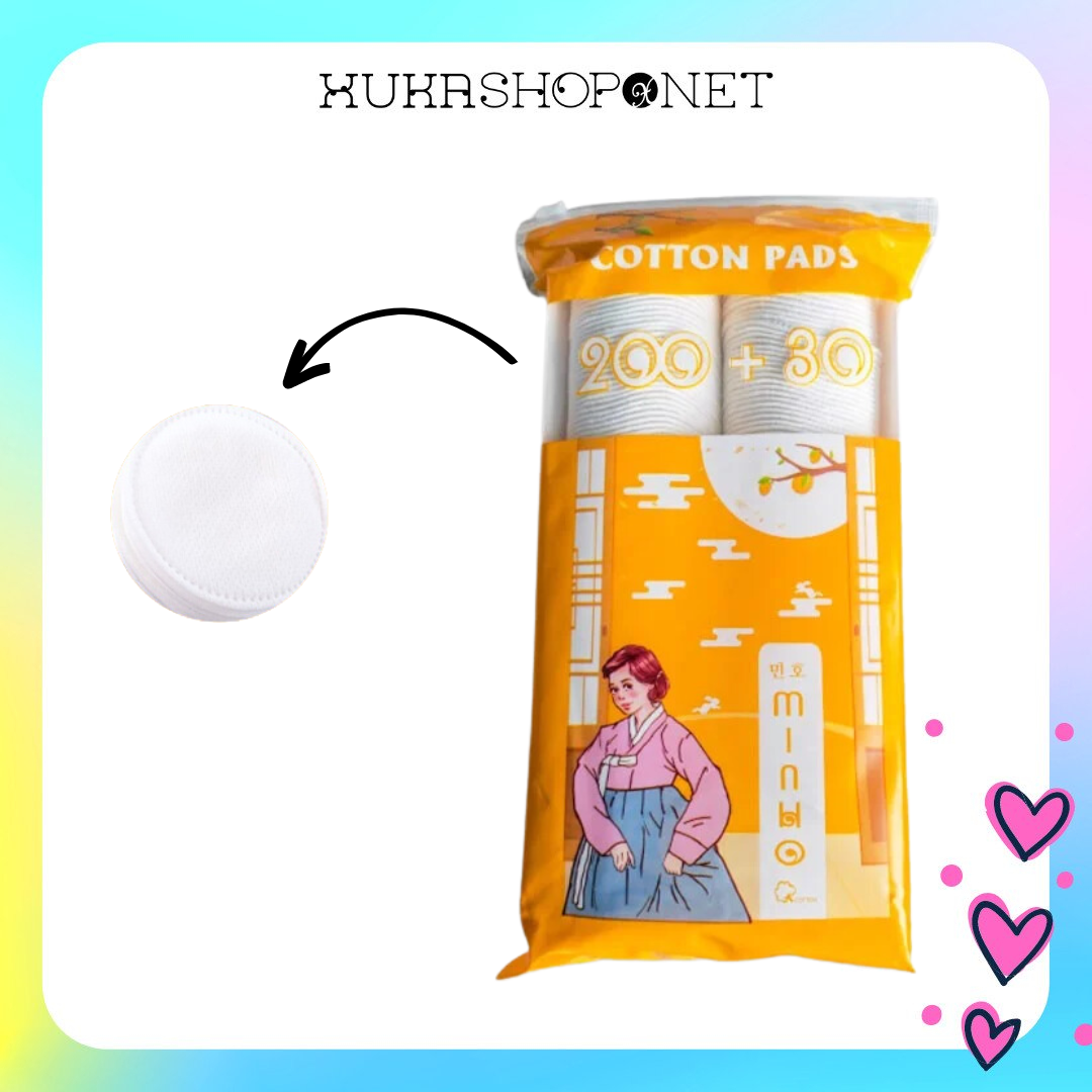 Bông Tẩy Trang Minho Cotton Pads 230 Miếng Siêu Mềm Mịn An Toàn Cho Da Nhạy Cảm