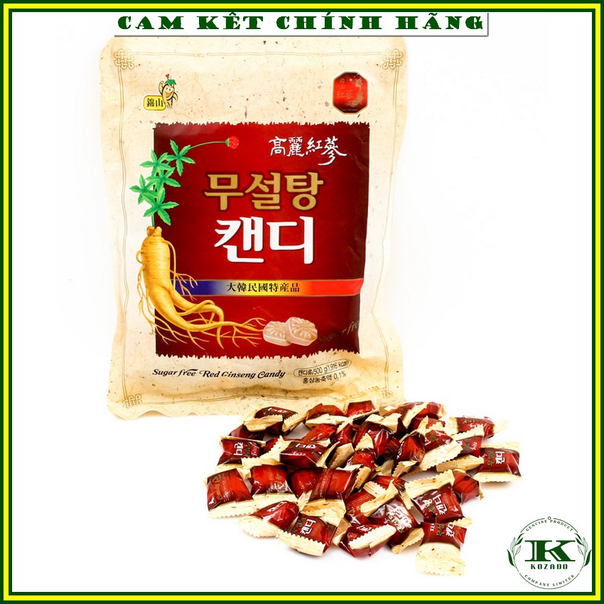 Kẹo sâm hàn quốc không đường, gói 500gr - Kẹo không đường chính hãng Korea