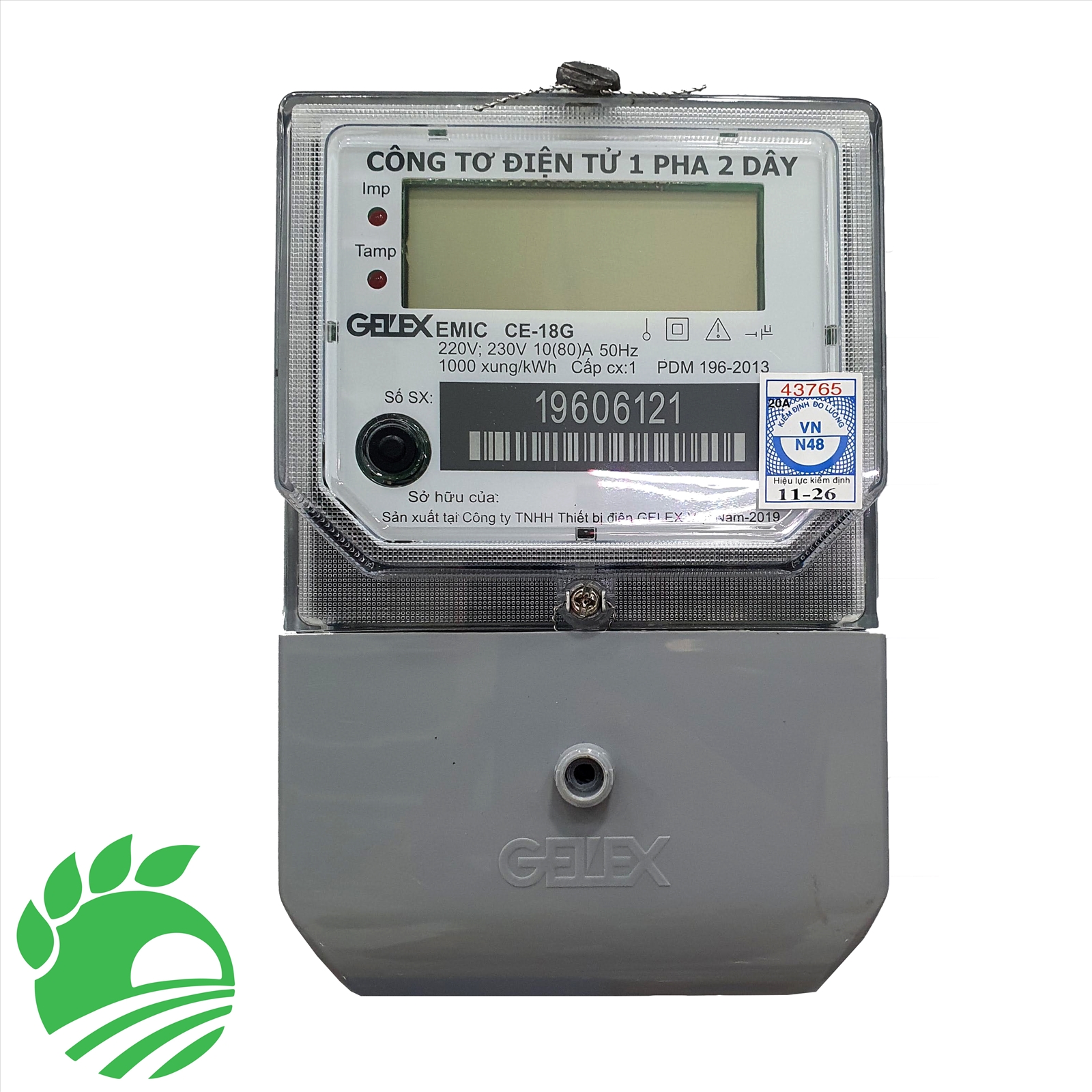 Công Tơ Điện Tử 1 Pha EMIC CE-18G - có kiểm định của điện lực. Nhỏ gọn, mẫu mã đẹp, cấp chính xác cao, xem được các thông số công suất, điện áp, dòng điện, Dùng để thay thế cho công tơ cơ truyền thống