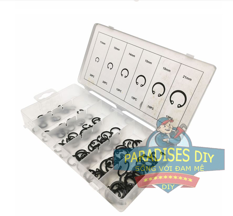 Hộp phanh phe gài trục, chặn trục 100 chiếc nhiều kích cỡ thay thế tiện dụng