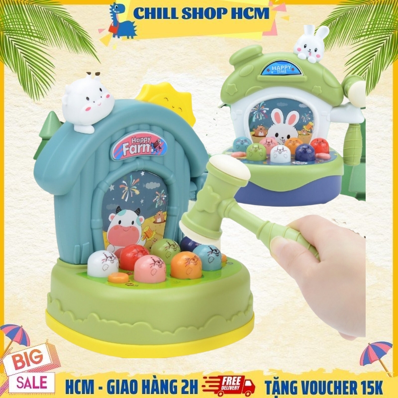 Đồ Chơi Đập Chuột Cho Bé kết hợp đèn nhiều màu sắc bắt mắt Nhiều Bài Nhạc Thiếu Nhi Âm Thanh Kích Thích Não Bộ Trẻ Chất Liệu ABS An Toàn