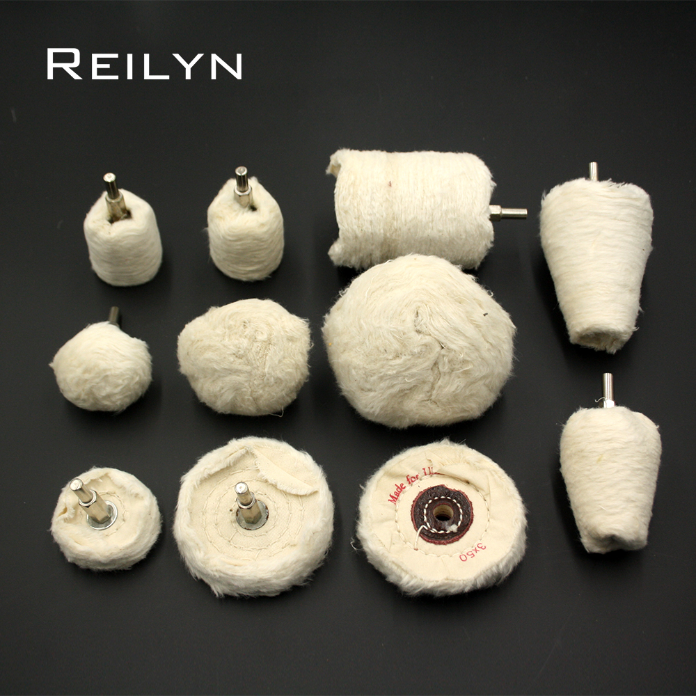 Reilyn 50mm 75mm 100mm Đĩa đệm làm sạch đệm cho đánh bóng kim loại / đánh bóng xe hơi Vải Con Lăn Bông Vải bánh xe vải đánh bóng Nylon Đĩa đánh bóng Đánh Bóng giẻ lau sàn