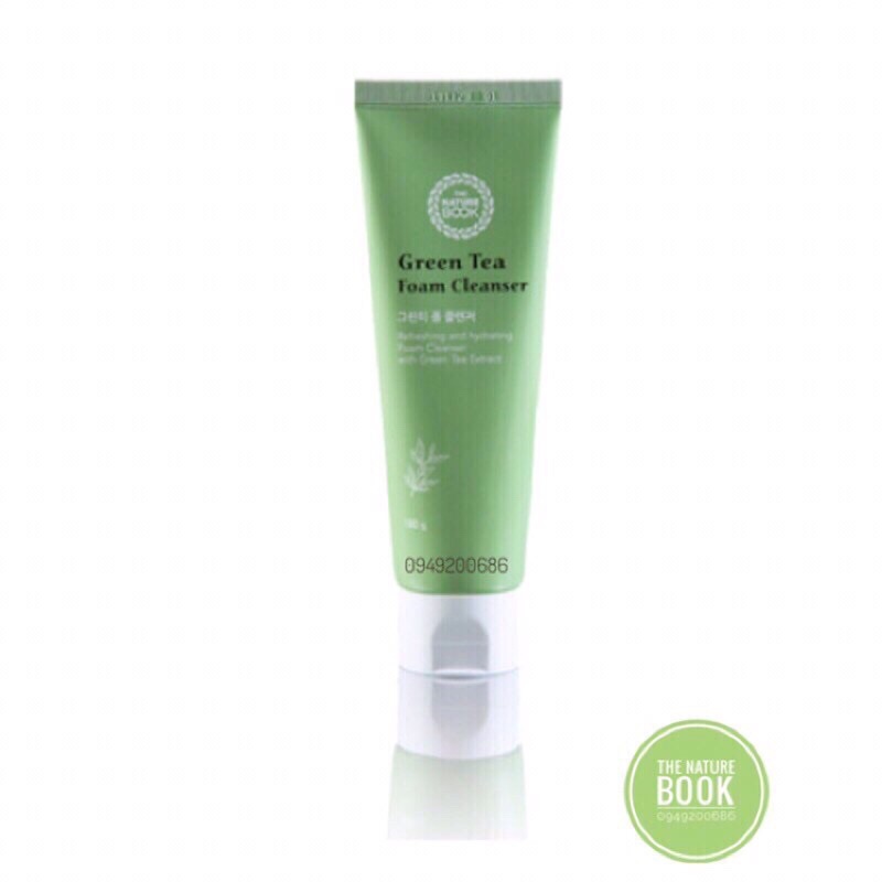 [TẶNG 2 BÔNG RỬA MẶT] Sữa Rửa Mặt Chà Xanh Hàn Quốc The Nature Book 120ml Cho Mọi Loại Da chống nhăn chống lão da