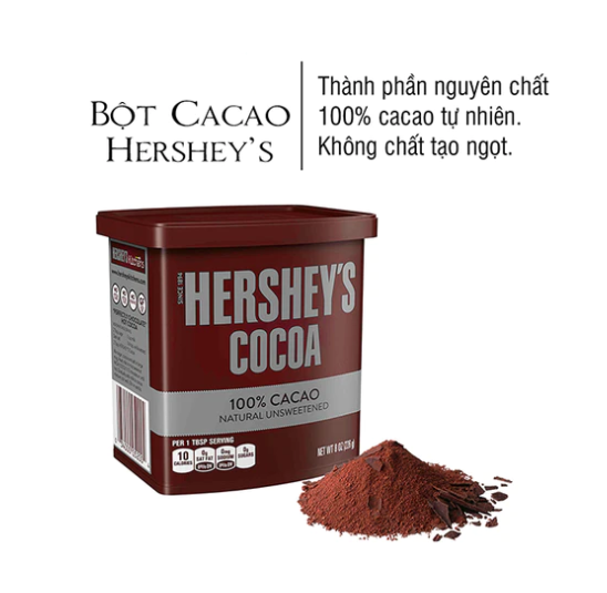 Bột Cacao Nguyên Chất 100% Hershey s Mỹ Hộp 226gram - Ca Cao