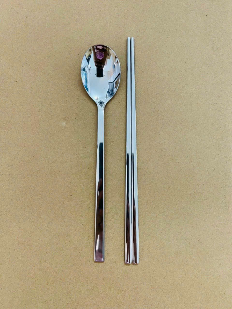 Bộ muỗng đũa _ thìa inox cán vuông hq