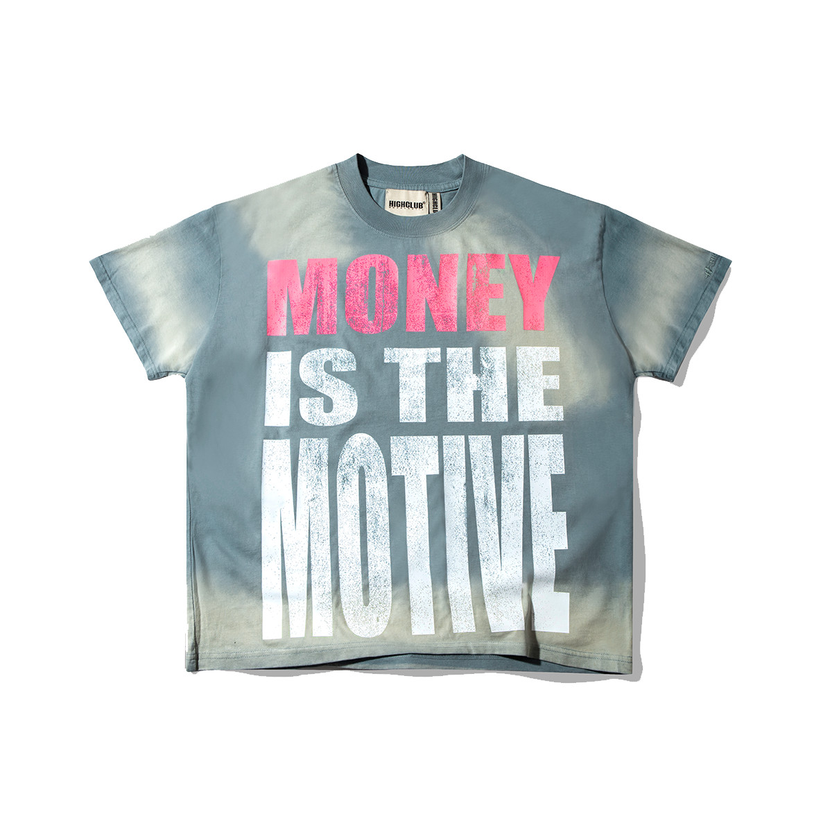 Áo thun big motive wash tee - highclub tay lỡ, cổ tròn màu blue wash - unisex