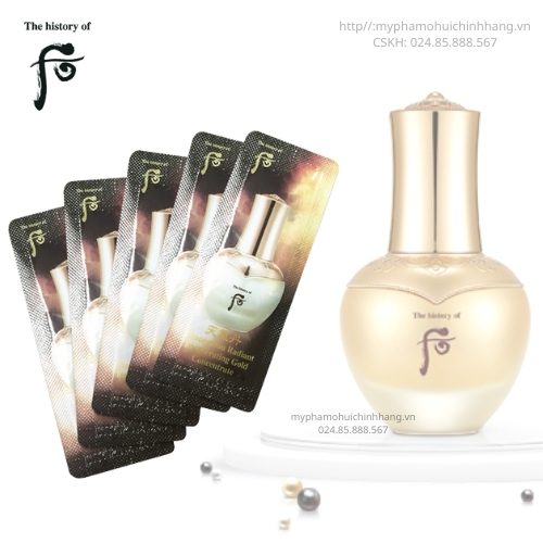 [Chuẩn Auth giá sỉ] Combo 10 Gói tinh chất vàng Whoo Cheongidan Radiant Regenerating Gold Concentrate sample tái sinh dưỡng trắng sáng mờ thâm nám