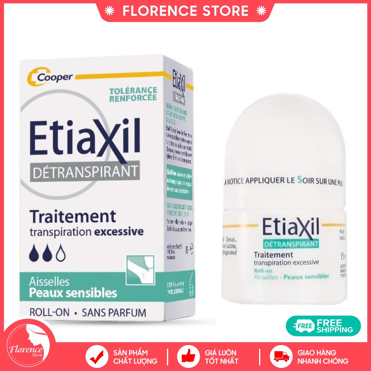 HOÀN TIỀN 15% - Lăn Khử Mùi Etiaxil Dành Cho Da Nhạy Cảm Aisselles Sensibles 15ml FREESHIP EXTRA FLORENCE STORE