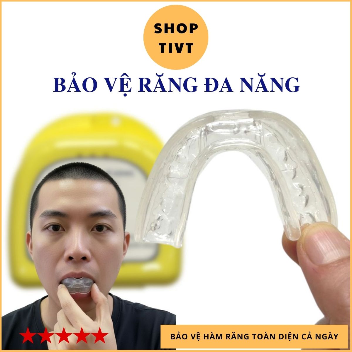 Bảo vệ răng đa năng, bọc 2 hàm, bảo vệ răng khi tập thể thao đối kháng M1, chống nghiến răng, chống ngủ ngáy, máng chống nghiến-Shop TIVT