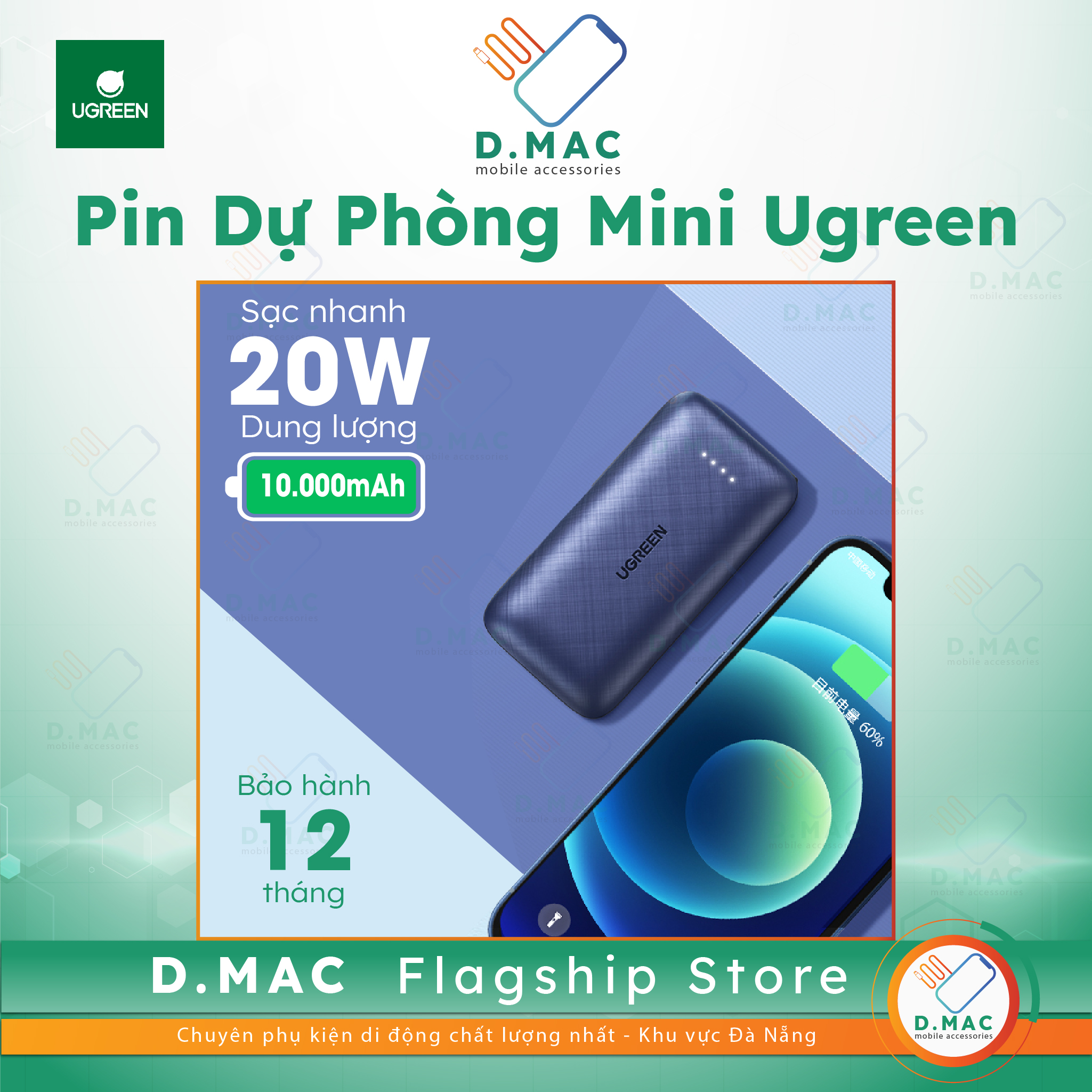 Pin dự phòng ugreen mini 20w 10.000mah ver 2021