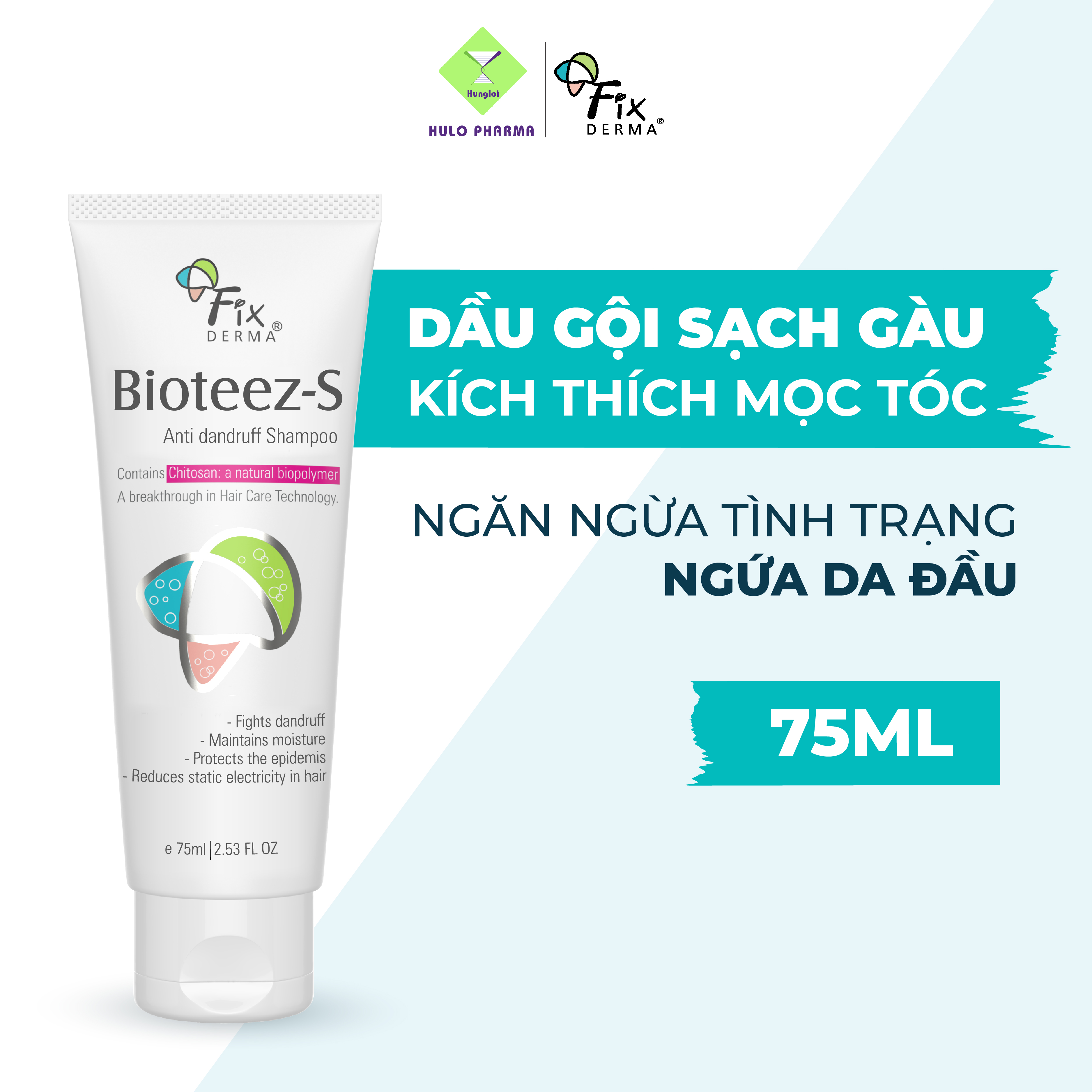 Dầu Gội Sạch Gàu, Kích Thích Mọc Tóc Bioteez-S Shampoo Giúp Mềm Tóc, Giảm Nhờn Và Ngứa Cho Da Đầu 75ml [Hùng Lợi]