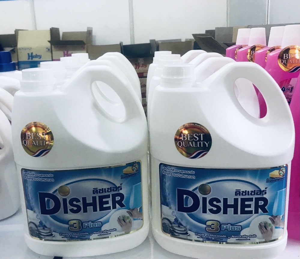 Nước rửa chén Disher không mùi, an toàn da tay nhập khẩu chính hãng Thái Lan 3600ml