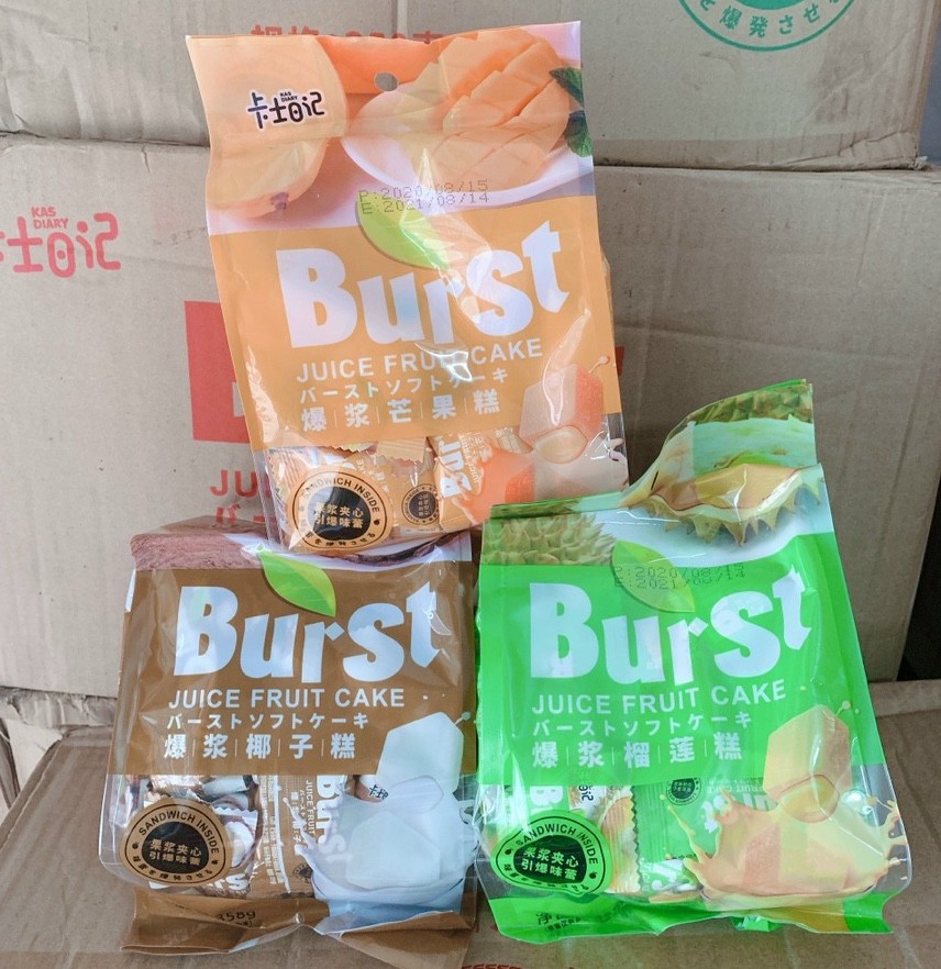 Kẹo dẻo nhân trái cây tươi burst 358g - date t8/2021