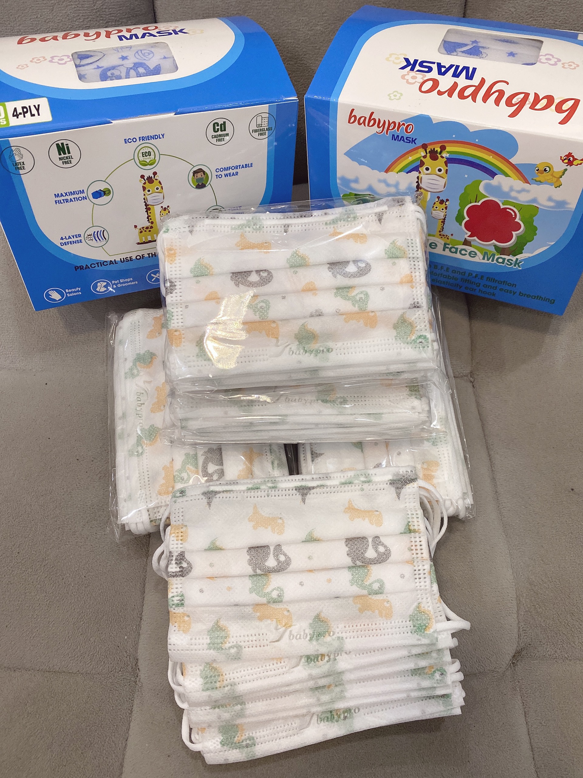 Khẩu trang cho bé hình hoạt hình chú khủng long dễ thương