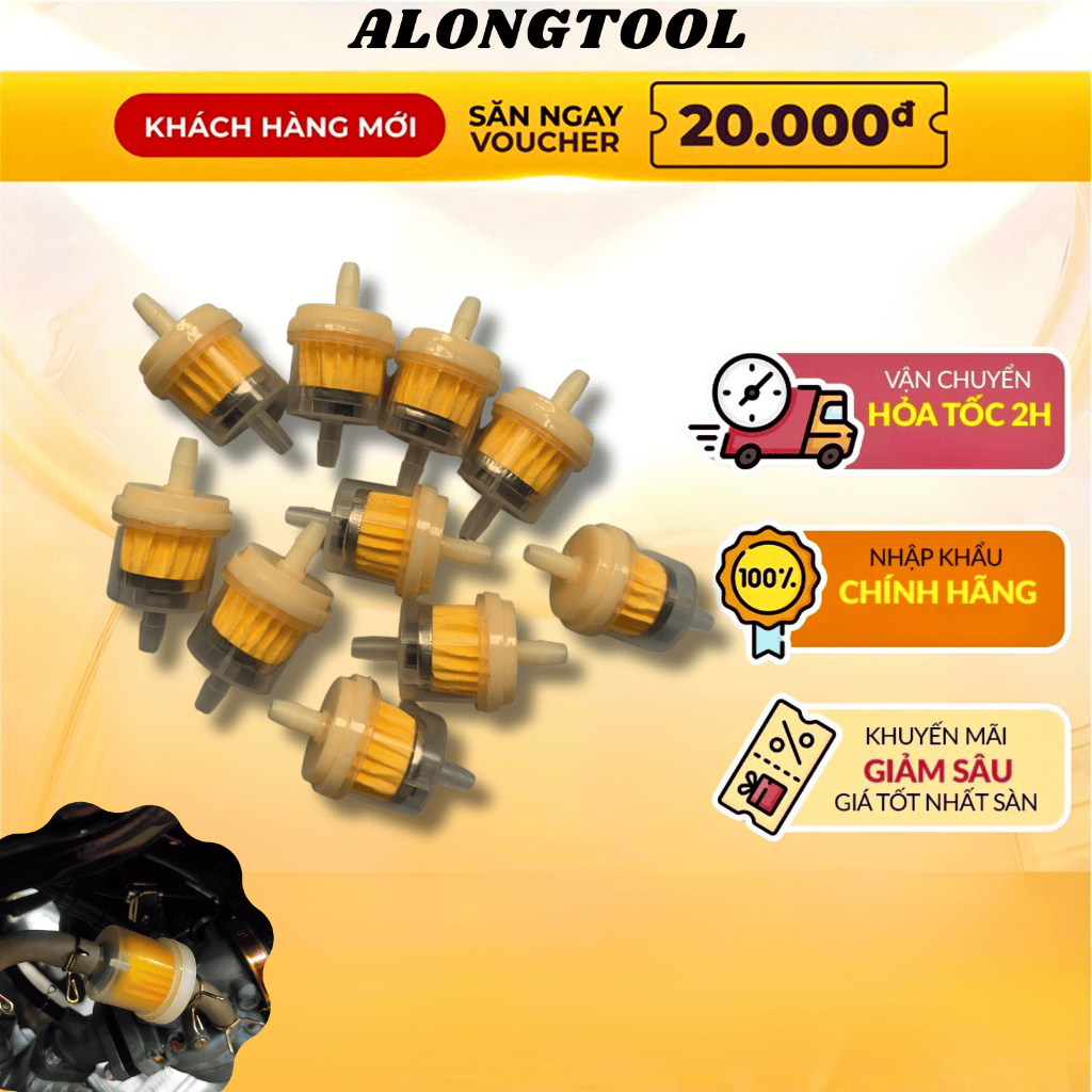 Lọc Xăng Xe Máy ALONGTOOL, lọc xăng nam châm các dòng xe honda-yamaha