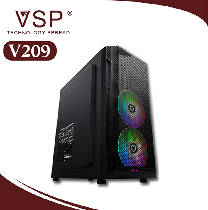 Thùng máy tính case vsp v209 hỗ trợ usb3.0 không bao gồm fan