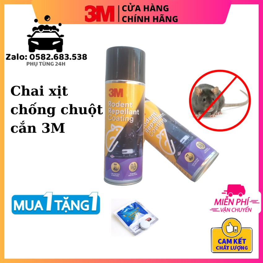 Chai xịt chống chuột 3M, Bình xịt đuổi chuột, Chống chuột ô tô Rodent Repellant Coating 89797 250G