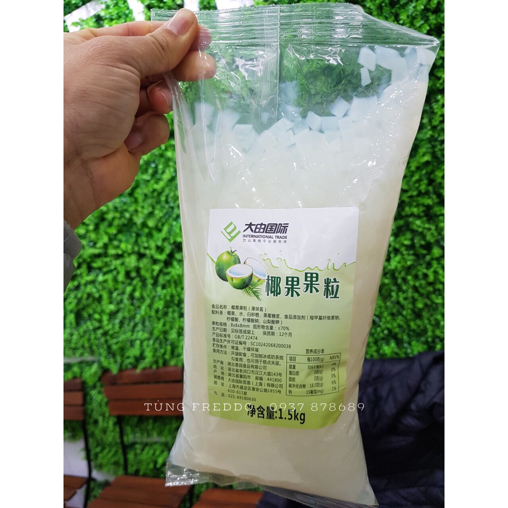 Thạch Dừa Đài Loan Gói 1.5kg Giòn Ngon - Topping Trà Sữa/ Trà Chanh
