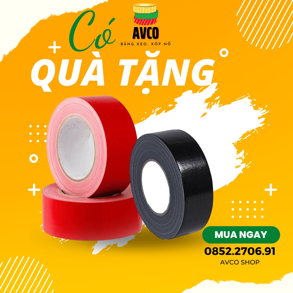 Băng dính vải 25mm x 10m chịu nhiệt cách điện có thể xé được 2 màu 25mm x 10m