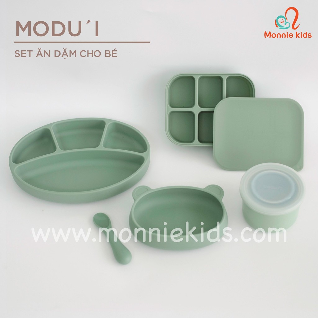 B&aacutet Ăn Dặm Silicon Cao Cấp H&igravenh Gấu Modui Bluemama H&agraven Quốc