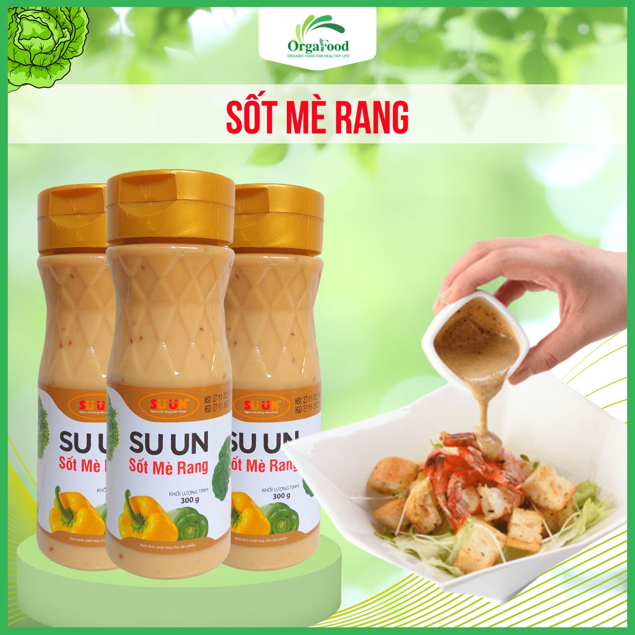 Sốt mè rang Su un chai nước chấm ăn Eaclean giảm cân, trộn salad ngon