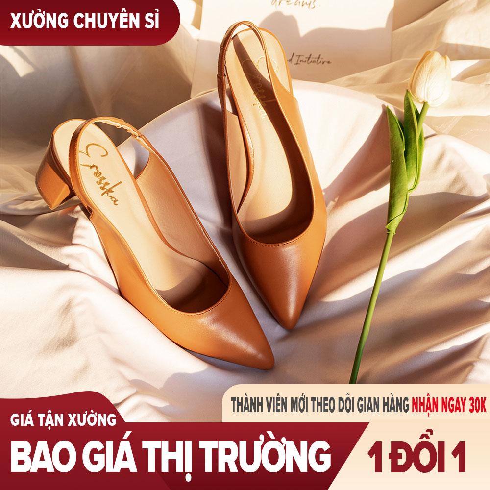 Giày nữ, giày cao gót slingback hở gót, bít mũi thời trang nữ kiểu dáng basic _ EH015