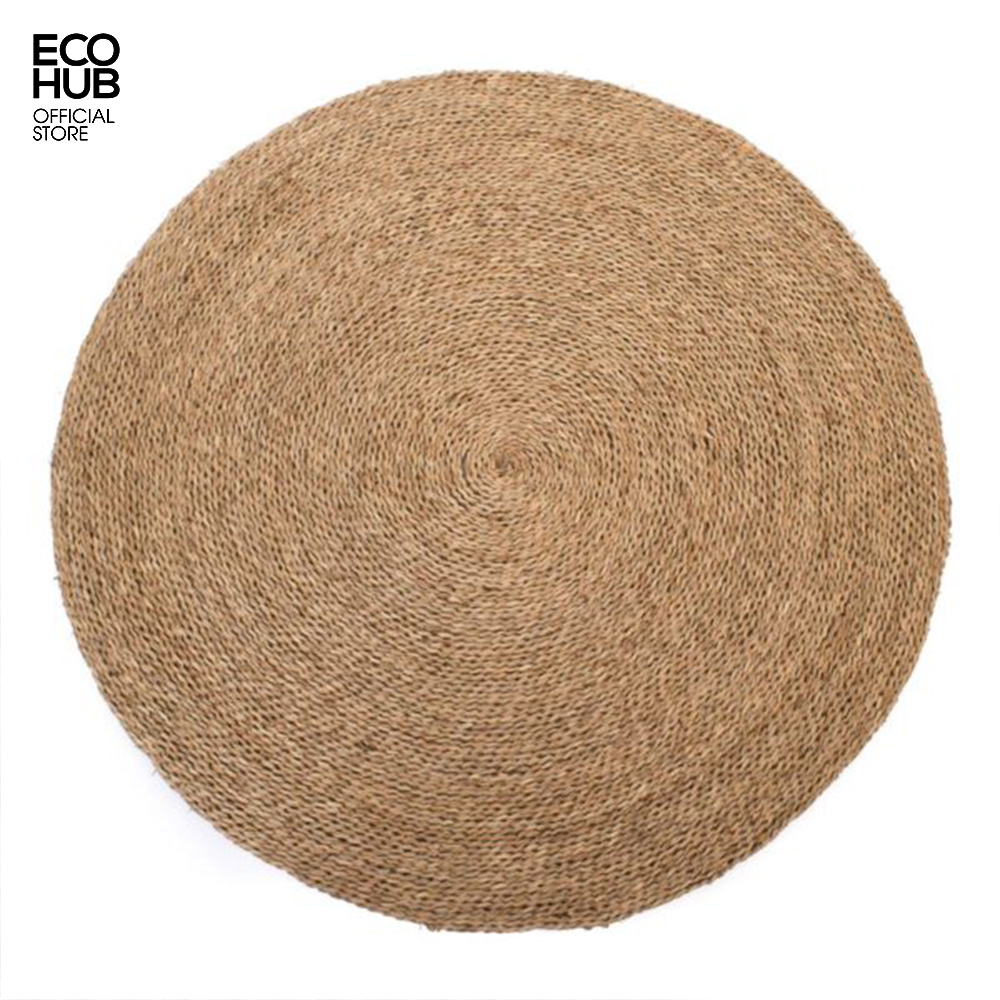 Thảm cói trơn ECOHUB lót sàn nhà 60,80,100,120,150cm trang trí phòng khách, phòng ngủ êm ái, thân thiện môi trường (Round sedge mats in many sizes)