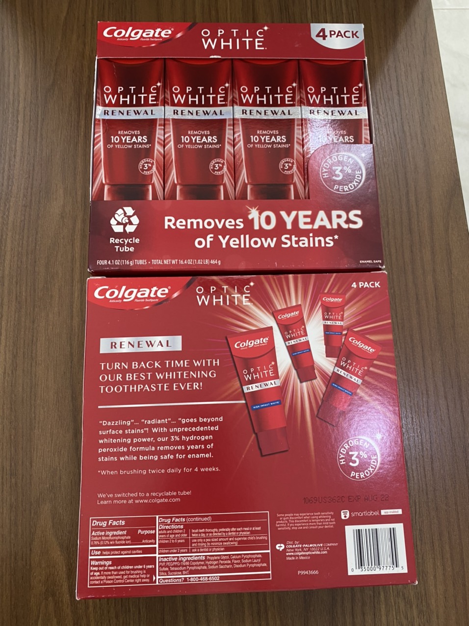 Kem đánh răng Colgate Optic White Renewal 116g x4 tuýp