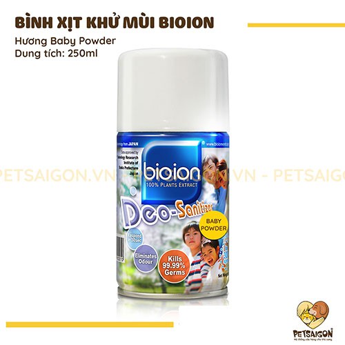 [CHÍNH HÃNG] BÌNH XỊT KHỬ MÙI BIOION (gắn vào máy xịt tự động) - 250ML - Jasmine